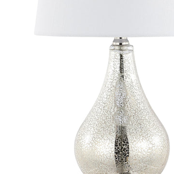 Dino 21" Farmhouse Industrial Iron/Glass LED Table Lamp with USB Charging Port - JONATHAN Y